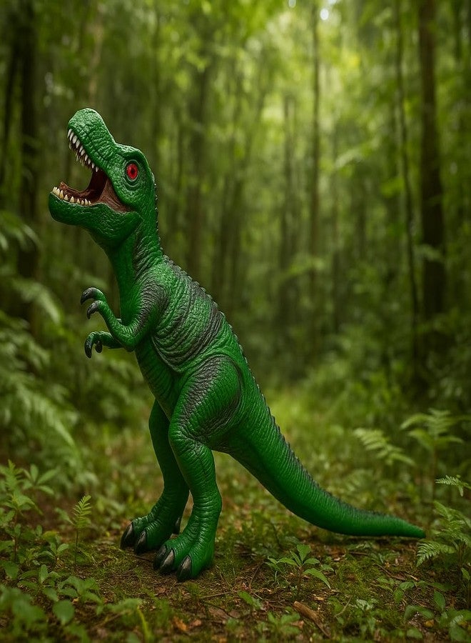 DTR Creation Green T-Rex Dinosaur Toy ? 50 cm Large Realistic Tyrannosaurus Rex Figure, Soft Rubber Action Model with Open Mouth & Teeth, Collectible Gift Toy for Kids & Adults - Image 3